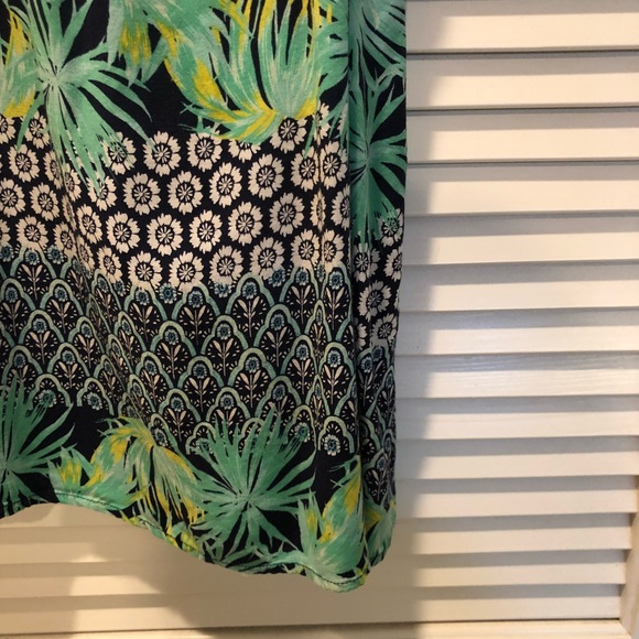 Old Navy Tropical Print Aqua Blue Tank Top - Picture 6 of 8